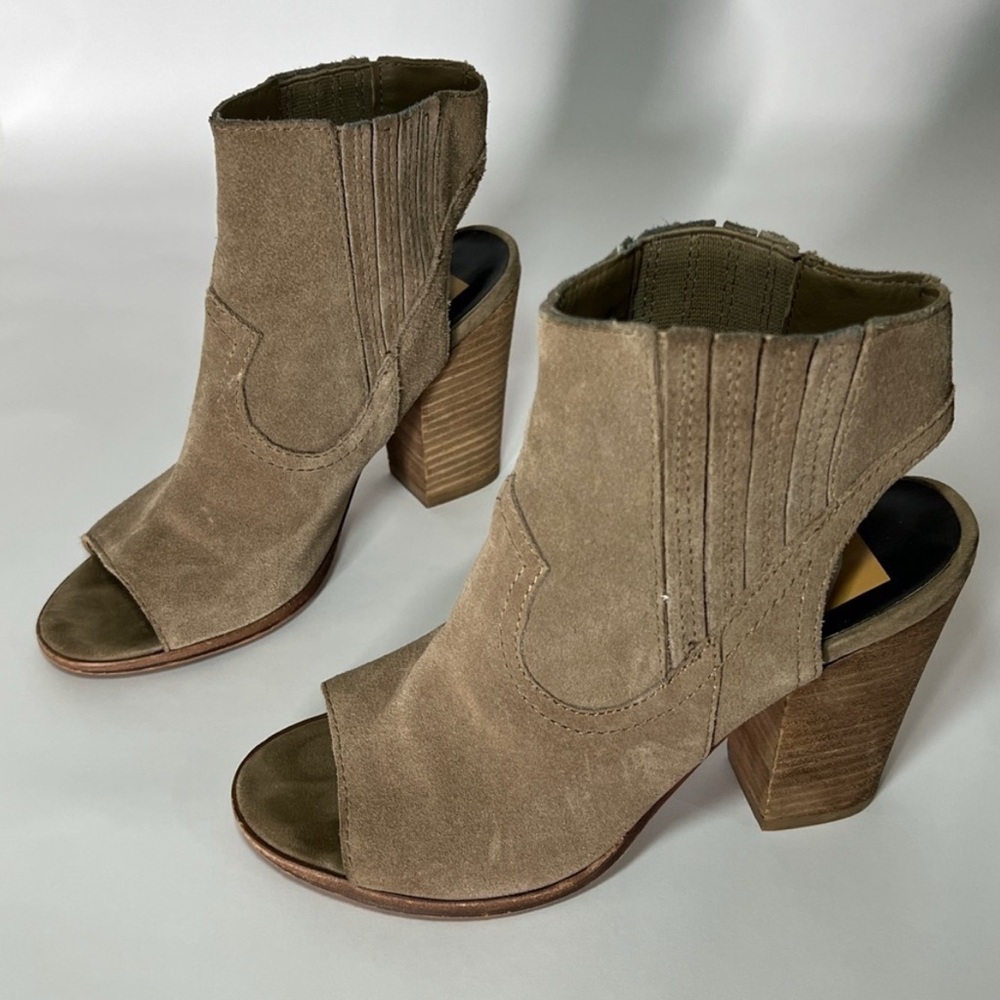 Women's Suede Open-Toe Ankle Boots